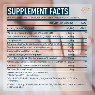 Windsor Botanicals Fertility Supplements For Men Prenatal Vitamins - Conception For Him Male Fertility Support Supplement - Zinc, Maca, Ashwagandha, L Arginine - 2-Pack, 240 Pills