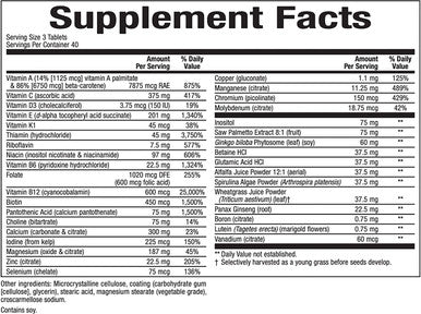 Natural Factors Mens 50 MultiStart Daily Multivitamin Nutritional Support for Immune and Prostate Health 120 tablets 60 servings