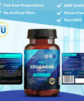 CEVAVITAL Multi Collagen Capsules for Women Men Type I II III V & X Hydrolyzed Collagen Peptides with Vitamin C and Hyaluronic Acid Bovine and Marine Collagen Supplement 120 Capsules