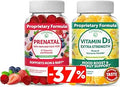 Lunakai Prenatal And Vitamin D3 Gummies Bundle Pregnancy Multivitamin Gummy With Iron and Folic Acid Immunity Bone And Mood Support Supplement For Adults