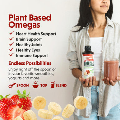 Barlean'S Omega Swirl Omega-3 Flax Oil Supplement Strawberry Banana 16 Fl Oz