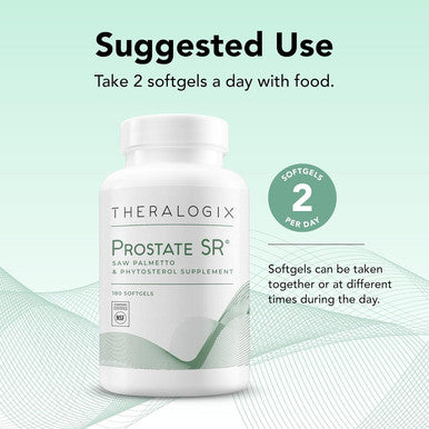 Theralogix Prostate SR Saw Palmetto & Beta-Sitosterol Supplement - Supports Healthy Urinary Tract Function in Men - 90-Day Supply - NSF - 180 Softgels