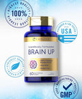 Carlyle Brain Up Supplement | 60 Softgels | with L-Theanine Bacopa & B-12 | Non-GMO Gluten