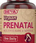 Deva Vegan Multivitamin & Mineral Prenatal - One Daily Whole Food Multivitamin, High in Vitamin B12 & Folic Acid, Calcium & Iron - 90 Coated Tablets, 1-Pack