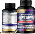 Organic Cadane 7In1 Pure Berberine Capsules 15550Mg - Concentrated With Quercetin Resveratrol Grape Seed & More - Supplement For Heart Body Digestive & Immune - 90 Capsules For 3 Months