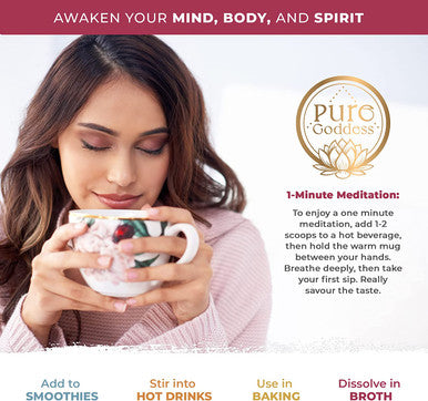 Pure Goddess Collagen Peptides Powder Supplement Type I II III V with Vitamin C Biotin and Hyaluronic Acid for Hair Nails Skin and Joint Health