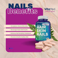 Hair Skin And Nails Vitamins - Collagen Pills For Hair Growth, Biotin 5000Mcg To Strengthen Nails And Glowing Skin, Hyaluronic Acid, Vitamin C, E, B6, Keratin Hair Treatment (60 Tablets)
