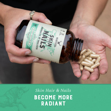 HEART & SOIL ÃƒÂ¢Ã¢â€šÂ¬Ã¢â‚¬Å“ 3000mg Skin Hair and Nails Support Supplement with Grass Fed Beef Liver Bone Marrow Cartilage Biotin Collagen Vitamins A Riboflavin Elastin ÃƒÂ¢Ã¢â€šÂ¬Ã¢â‚¬Å“ 180 Capsules