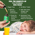 Kids Focus Drops. Attention Deficit Liquid Supplement For Concentration, Attention, Brain, Memory. No Bitter Taste. Natural Non-H