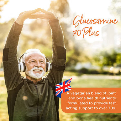Healthspan Fast Release Glucosamine 70 Plus | 120 Capsules | with Vitamin C & Vitamin D3 | Easy to Digest | Calcium | Ginger | Vegetarian