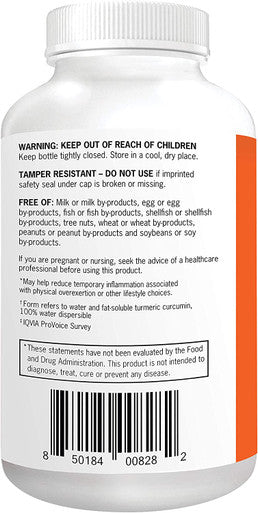 Turmeric Curcumin Softgels Qunol with Ultra High Absorption 1500mg Joint Support Dietary Supplement Extra Strength 180 Softgels