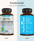 NutriRise Glucosamine Chondroitin Turmeric Quercetin & MSM - Joint Flex - 90ct - 2100mg Triple-Strength Joint Comfort Supplement for Women & Men with Boswellia & Bromelain, Gluten-Free, Non-GMO
