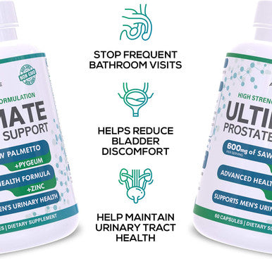 Best Over-The-Counter Prostate Support Health Supplement For Men - 600 Mg Saw Palmetto 300Mg Pygeum - 16 Herbs + Zinc - Relief From Enlarged Prostate & Stop Frequent Urination - 60 Capsules