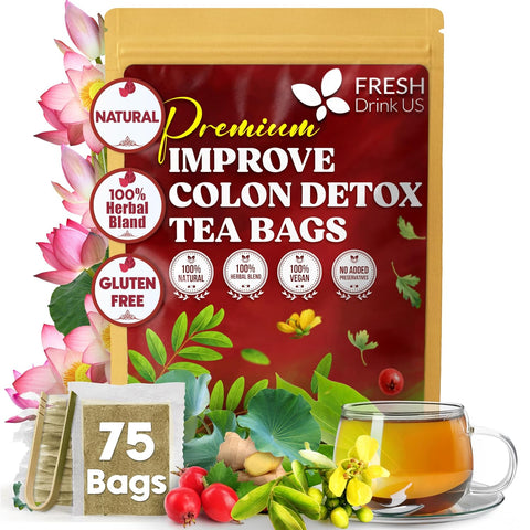 FreshDrinkUS, Premium 120 Mulberry Leaf Tea Bags, 100% Natural & Pure from Mulberry Leaves. Loose Leaf Herbal Tea. Made with Natural Material Tea Bags. No Sugar, No Caffeine, No Gluten, Vegan.