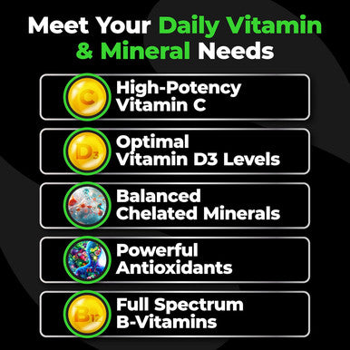 Species Nutrition V-Mineralyze All-Purpose Multivitamin, Vitamin C And D3, Chelated Minerals, Blueberry Extract With Anti-Oxidant Properties, 300 Capsules