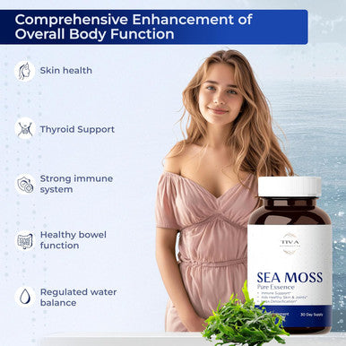 Irish Sea Moss Capsules With Bladderwrack, Burdock Root & Bioperine Immune Support, Energy Boost & Gut Health 60 Vegan Capsules
