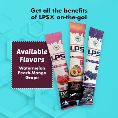 Nutritional Designs Lps Liquid Collagen & Whey Protein Supplement - Non-Gmo Drink, Sugar-- Promotes Healthy Skin & Hair For Men & Women, Peach Mango, Single Serve (25 Packets)
