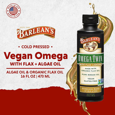 Barlean'S Vegan Omega Liquid Flax And Algae Oil Plant Based Epa Dha Supplement From Algal Oil And Organic Flaxseed Omegas 3 6 And 9 Fatty Acid Supplements 16 Ounces