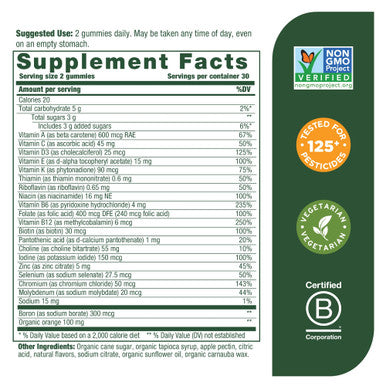 MegaFood Women'S Multi - Multivitamin For Women - Gummy Vitamins - Vitamin C Vitamin D Zinc Vitamin B12 & Choline - Immune Support & Bone Health - Tangerine - 60 Gummies (30 Servings)