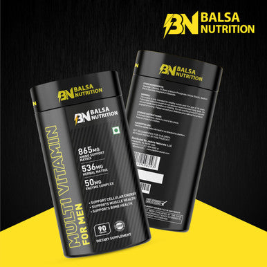 Balsa Nutrition Men's Multivitamin- 90 Tablets |Essential Daily Support For Men's Health, Boosts Immunity, Muscle Recovery, Bone Health, Mental Focus, Cellular Energy & Vitality |Non- GMO, Gluten Free