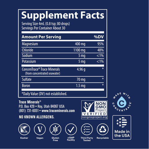 Trace Minerals Liquid Ionic Magnesium 400 mg 4 Ounce