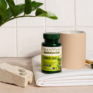 Banyan Botanicals Stress Ease Organic Herbal Supplement For Stress & Fatigue* With Ayurvedic Adaptogen Ashwagandha (Withania Somnifera) Root 90 Tablets Non-Gmo Sustainably Sourced Vegan