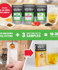 Tiesta Tea - Green Tea Starter Kit | Premium Loose Leaf Green Tea Set | Medium Caffeinated Tea | Make Hot or Iced Tea | Tea Assortment with 3 Loose Leaf Tea Samplers & 100 Disposable Tea Filters