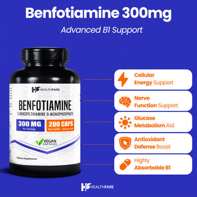 Healthfare Benfotiamine 300Mg | 200 Capsules