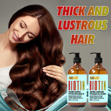 Biotin Shampoo and Conditioner Set Sulfate Deep Treatment with Morrocan Argan Oil Helps with Hair Growth and Fight Hair Loss