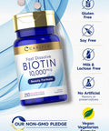 Carlyle Biotin 10000Mcg | 250 Fast Dissolve Tablets | Max Strength | Vegetarian, Non-Gmo, Gluten Free Supplement