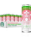 Starbucks Iced Energy Drink, 3 Flavor Variety Pack (Tropical Peach, Watermelon Splash, Blueberry Lemonade), Zero Sugar Energy Drink, Plant Based Caffeine, Hydration, Mental Clarity, 12x12 Fl Oz Cans