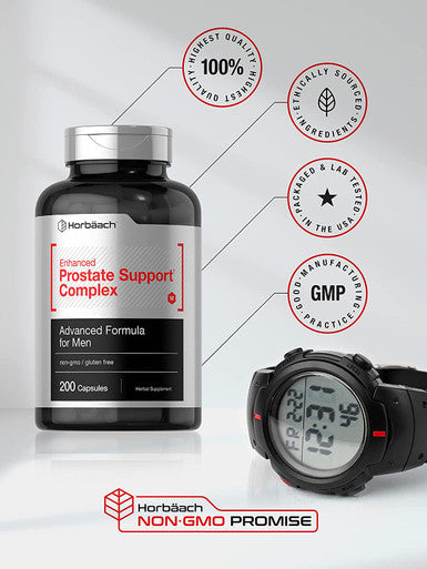 Enhanced Prostate Supplement for Men | 200 Capsules | Prostate Herbal Complex | Non-GMO, Gluten Free | by Horbaach
