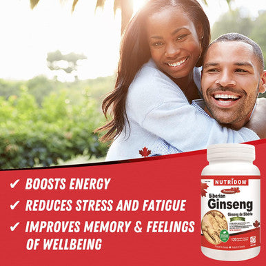 Siberian Eleuthero | 500mg Siberian Ginseng Root Powder | 120 Vegan capsules | Traditional Herbal Supplement for Adaptogen | Reduction of Stress & Fatigue | Made in Canada