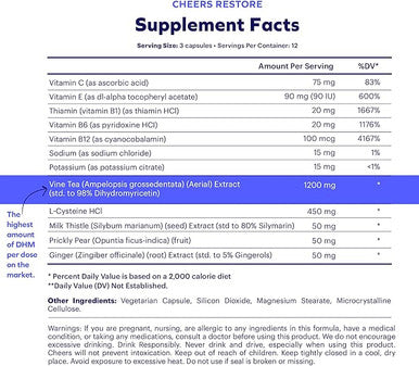 Cheers Liver Combo | Restore + Protect | Support Your Liver & Feel Better After Drinking | DHM, L-Cysteine, Milk Thistle, Prickly Pear, B-Vitamins | 12 Doses Restore, 30 Doses Protect | Supplements
