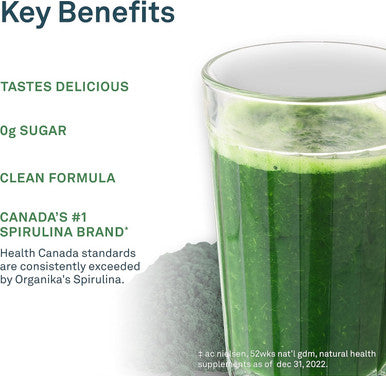 Organika Spirulina + B12 Powder - Tropical Fruit Punch Flavour- Sugar , Superfood, Plant Based Source Of B12 (250Mcg) And Protein, High In Antioxidants And Vitamins + Minerals- 300G