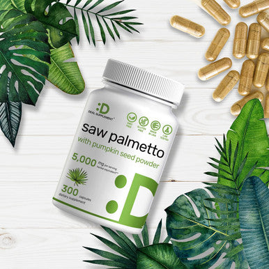 Saw Palmetto Supplement 5000 Mg With Pumpkin Seed, 300 Capsules Promotes Prostate Health Dht Blocker Hair Growth Vitamins, Maintain Normal Urinary Frequency