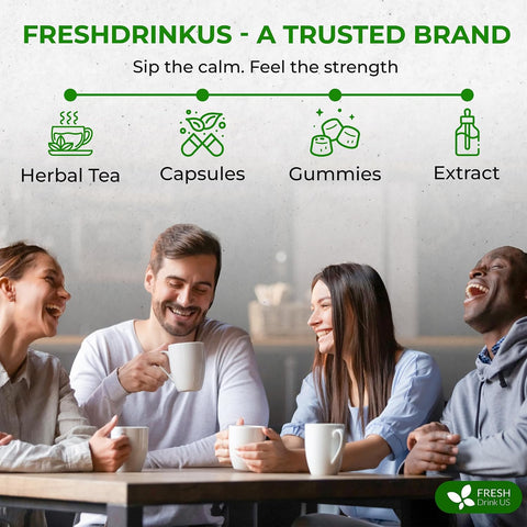 FreshDrinkUS, Premium 50 Mulberry Leaf Tea Bags, 100% Natural & Pure from Mulberry Leaves. Herbal Tea. Made with Natural Material Tea Bags. No Sugar, No Caffeine, No Gluten, Vegan.