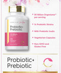 Carlyle Prebiotic & Probiotic for Her | 50 Billion Active Organisms Per Serving | 50 Capsules | Vegetarian Supplement for Women