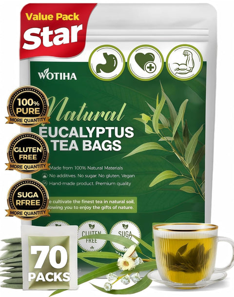 WOTIHA 50 Count Premium White Mulberry Leaf Tea Bags - 100% Natural & Pure, Improves Digestion, Supports Wellness, Slightly Sweet & Refreshing,Non-GMO Caffeine-Free, Additive-Free, Sugar-Free, Vegan
