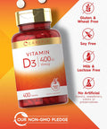 Carlyle Vitamin D3 | 400iu (10mcg) | 400 Tablets | Value Size | Vegetarian Non-GMO and Gluten Formula | Vitamin D Supplement