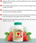 ChildLife Essentials Pure DHA Dietary Supplement - DHA for Kids, Supports Healthy Brain Growth & Function, All-Natural, Gluten-, Kids DHA Supplement - Natural Strawberry Flavor - 90 Count (Pack of 4)
