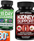 Saint Mingiano Kidney Support Cleanse Detox & Repair 120 Caps - Together With - 15 Day Cleanse | Colon Detox With Natural Laxative