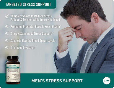 NatureWise Multivitamin for Mens Daily Stress Support with Sensoril Ashwagandha and 22 Essential Nutrients Packaging May Vary 1 Month Supply Capsules Brown Unflavored 60 Count Pack of 1