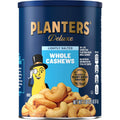 PLANTERS Deluxe Lightly Salted Cashews, Plant Based Protein, 18.25Oz (1 Ct) | Whole Roasted Cashews. Snacks for Adults. Resealable Canister. Plant Based Protein Snack. Pantry Staples