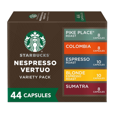 Starbucks by Nespresso Vertuo, Blonde & Medium Roast Variety Pack Coffee, 30-count Coffee Pods, Brews 7.8 oz.
