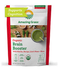Amazing Grass Brain Booster: Greens Powder with Lions Mane, Matcha, Bacopa & Plant Based Caffeine, Smoothie Booster, Nootropics Support, 30 Servings