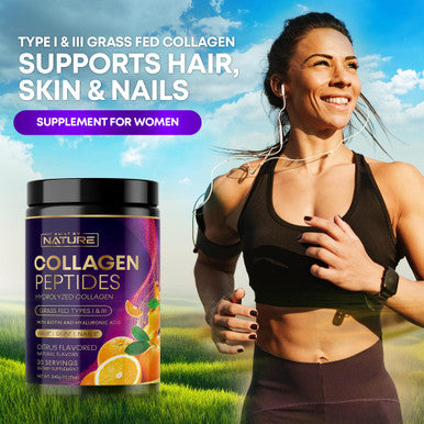 Built Nature Collagen Powder, Hydrolyzed Type 1 & 3 Peptides, Grass-Fed With Hyaluronic Acid And Vitamin C, Healthy Hair, Skin, Nails, Bones & Joints, Keto & Paleo Friendly, Non-Gmo, Citrus Flavor 30 Servings