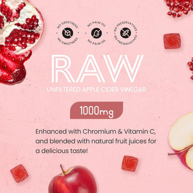 Vitabright Vegan Apple Cider Vinegar Gummies High Strength 1000mg Raw & Unfiltered 60 Apple Cider Gummies That Work Fast (1 Month) Apple Cider Vinegar Gummy Vitamin C Chromium Pomegranate VitaBright ACV
