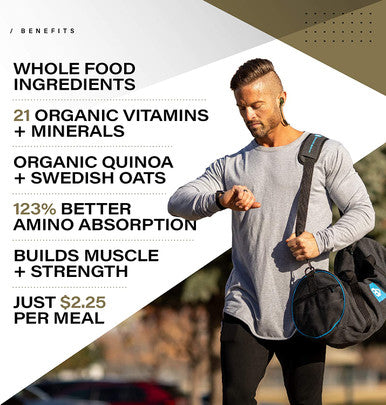Kaged Muscle Clean Meal; Meal Replacement Shake with Whey Protein Isolate, Clean Carbs, MCT Oil Fats, Organic Vitamins and Minerals, CPB 20 servings