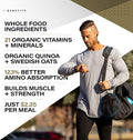 Kaged Muscle Clean Meal; Meal Replacement Shake with Whey Protein Isolate, Clean Carbs, MCT Oil Fats, Organic Vitamins and Minerals, Snickerdoodle, 20 Servings